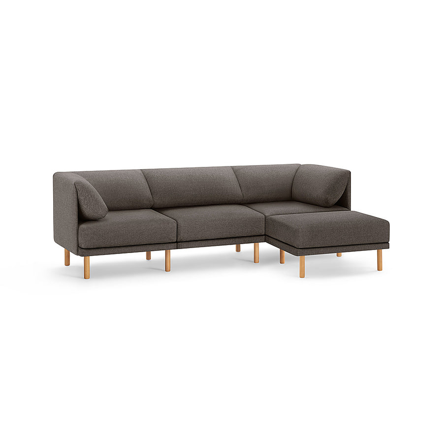 Burrow - Contemporary Range 3-Seat Sofa with Attachable Ottoman - Heather Charcoal_0