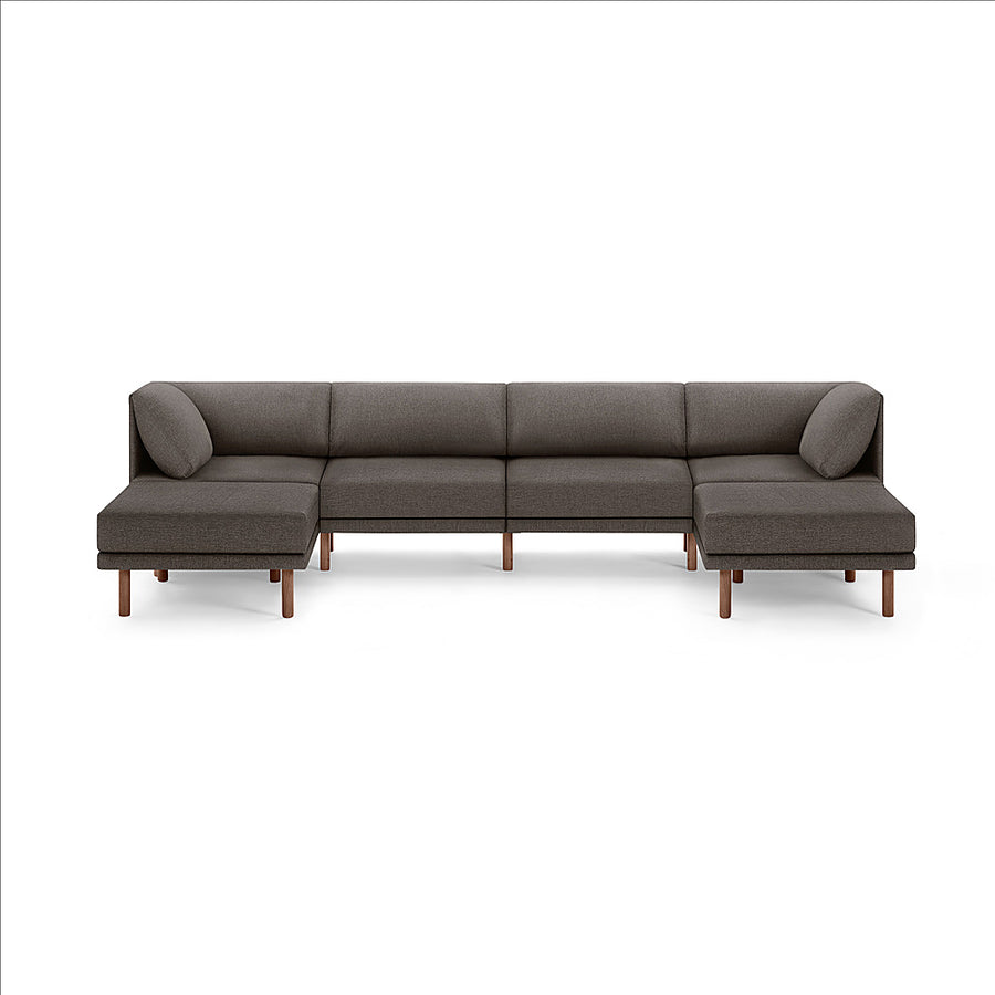 Burrow - Contemporary Range 4-Seat Sofa with Double Attachable Ottoman - Heather Charcoal_0