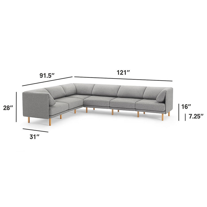 Burrow - Contemporary Range 6-Seat Sectional - Stone Gray_7