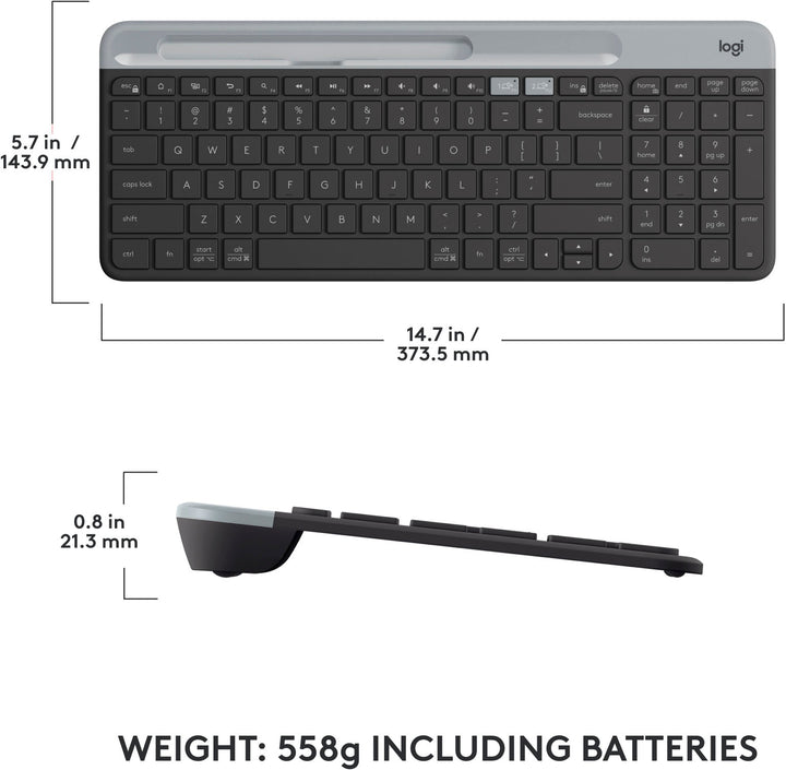Logitech - K585 Full-size Wireless Scissor Keyboard for Windows, Mac, Chrome, Android with Build-in Cradle for device - Graphite_2