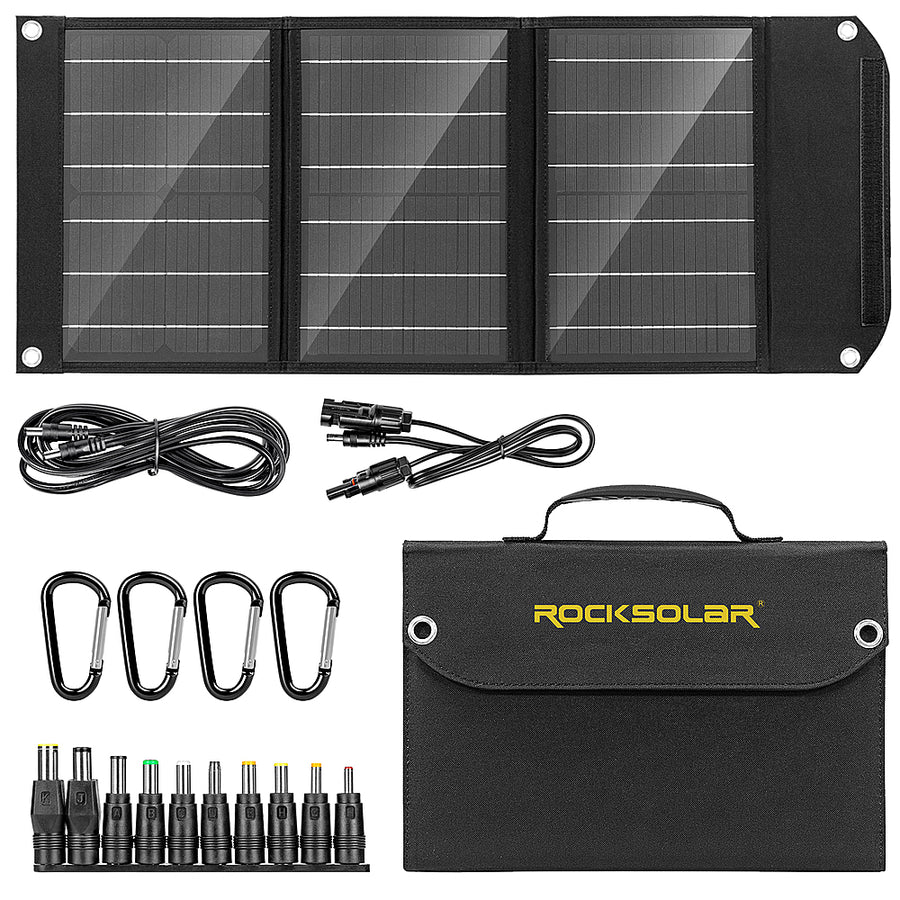 Rocksolar - Foldable 30W Solar Panel - Black_0