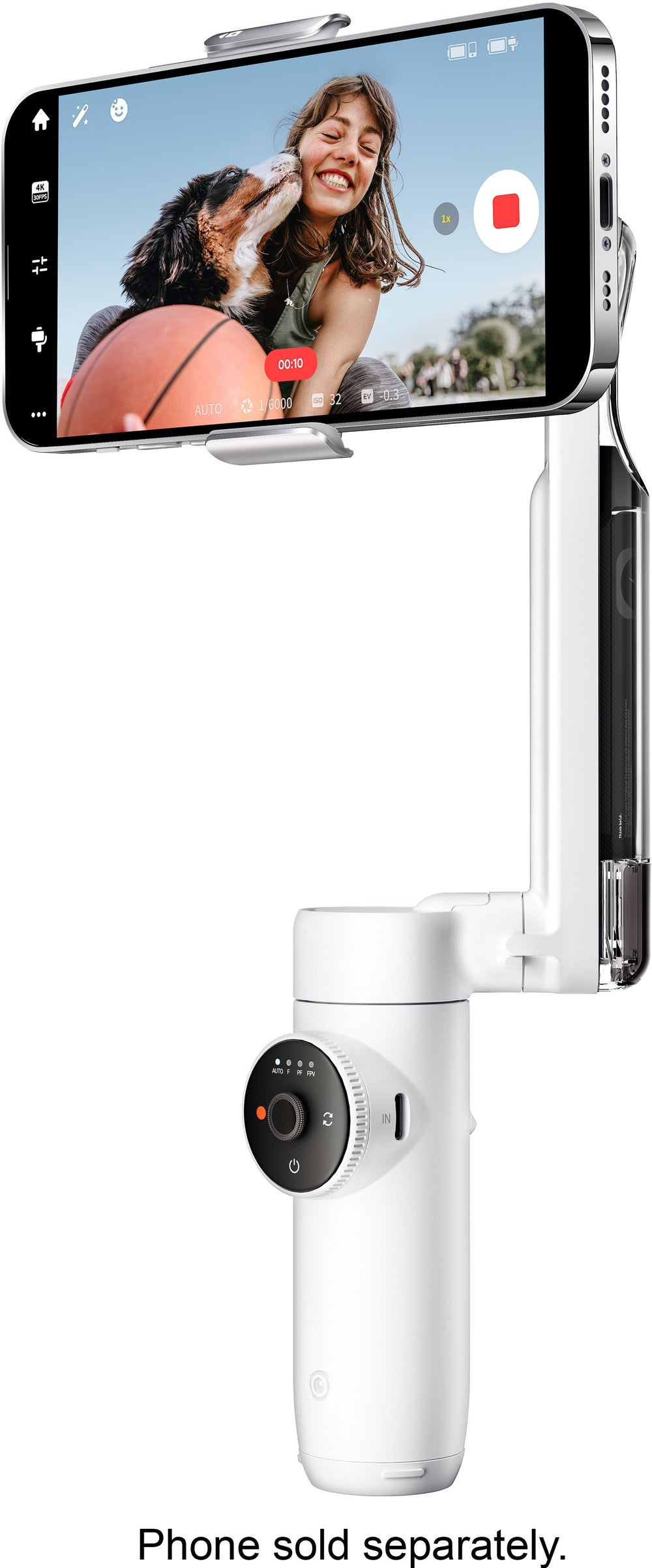 Insta360 - Flow Standard 3-axis Gimbal Stabilizer for Smartphones with built-in Tripod - White_1
