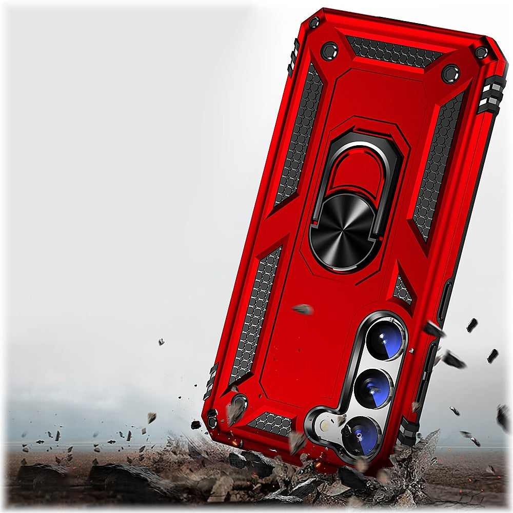 SaharaCase - Military Kickstand Series with Belt Clip Case for Samsung Galaxy S23 - Red_4