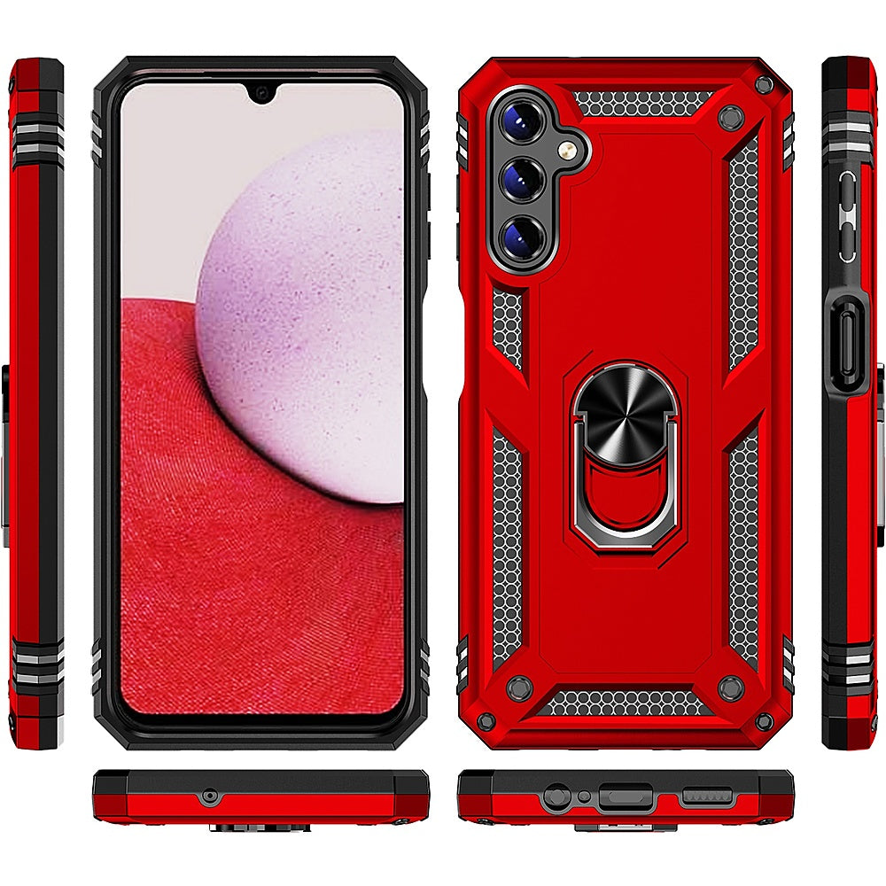 SaharaCase - Military Kickstand Series with Belt Clip Case for Samsung Galaxy A14 5G - Red_6