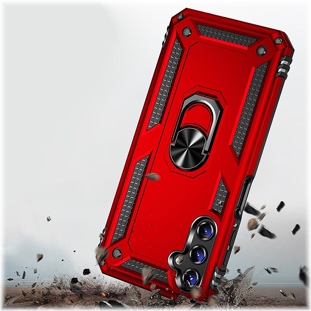 SaharaCase - Military Kickstand Series with Belt Clip Case for Samsung Galaxy A14 5G - Red_5