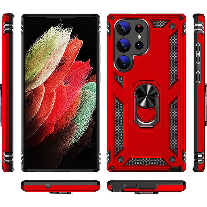 SaharaCase - Military Kickstand Series with Belt Clip Case for Samsung Galaxy S23 Ultra - Red_6