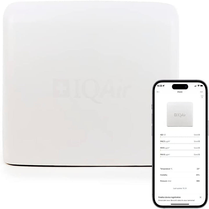 IQAir - AirVisual Outdoor Air Quality Monitor, Detects PM1, PM2.5, PM10, CO2, Temperature, Humidity; Wi-Fi, LAN, German Made - white_0