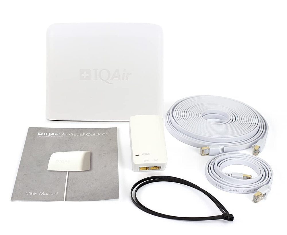 IQAir - AirVisual Outdoor Air Quality Monitor, Detects PM1, PM2.5, PM10, CO2, Temperature, Humidity; Wi-Fi, LAN, German Made - white_4