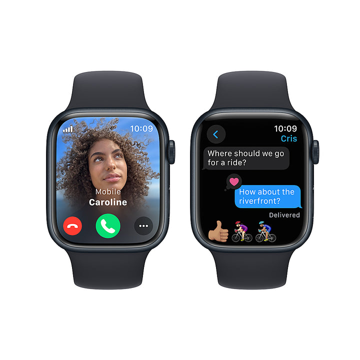 Apple Watch Series 9 (GPS + Cellular) 45mm Midnight Aluminum Case with Midnight Sport Band - S/M - Midnight (AT&T)_2