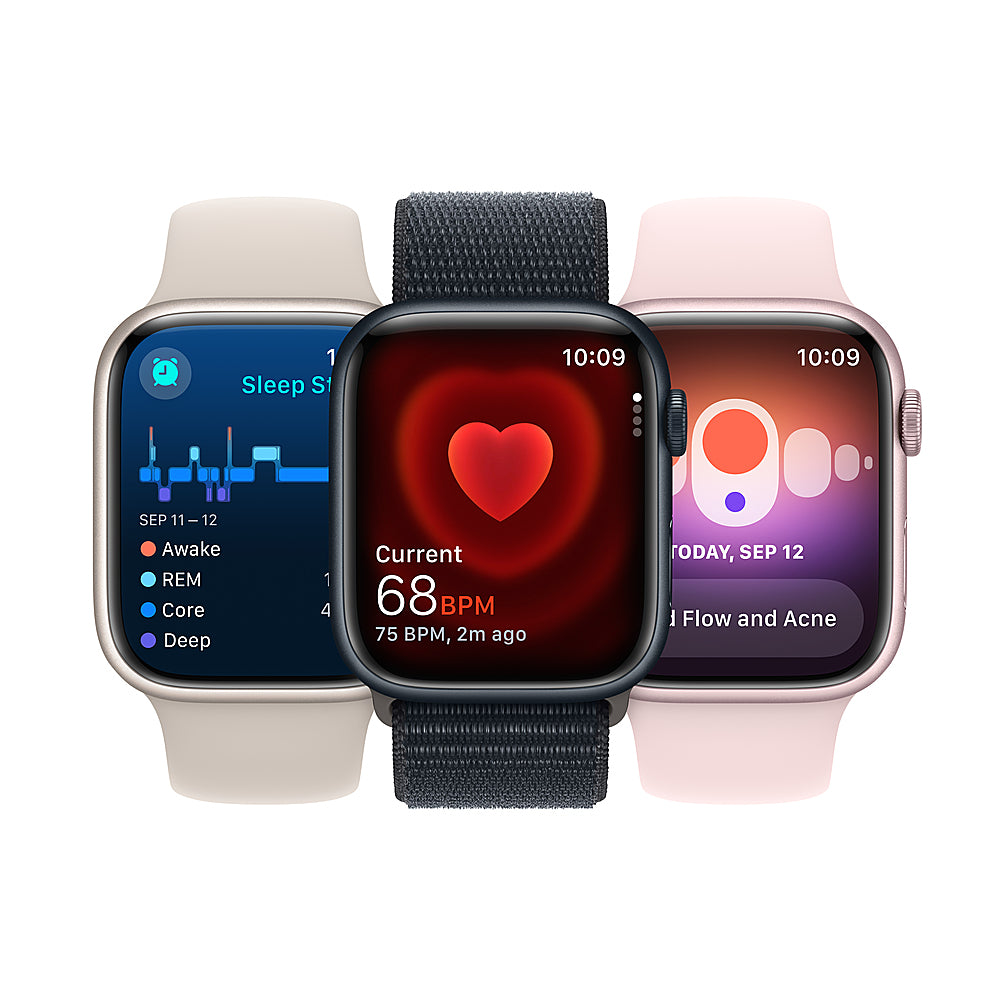 Apple Watch Series 9 (GPS + Cellular) 45mm Midnight Aluminum Case with Midnight Sport Band - S/M - Midnight (AT&T)_3