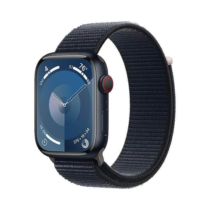 Apple Watch Series 9 (GPS + Cellular) 45mm Midnight Aluminum Case with Midnight Sport Loop - Midnight (AT&T)_0