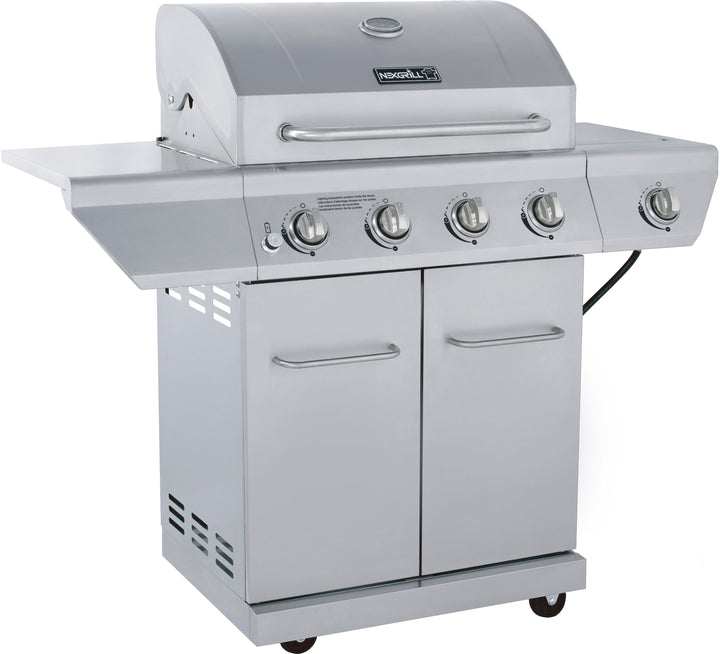 Nexgrill - 4 Burner + Side Burner Stainless Cart Gas Grill - Silver_12