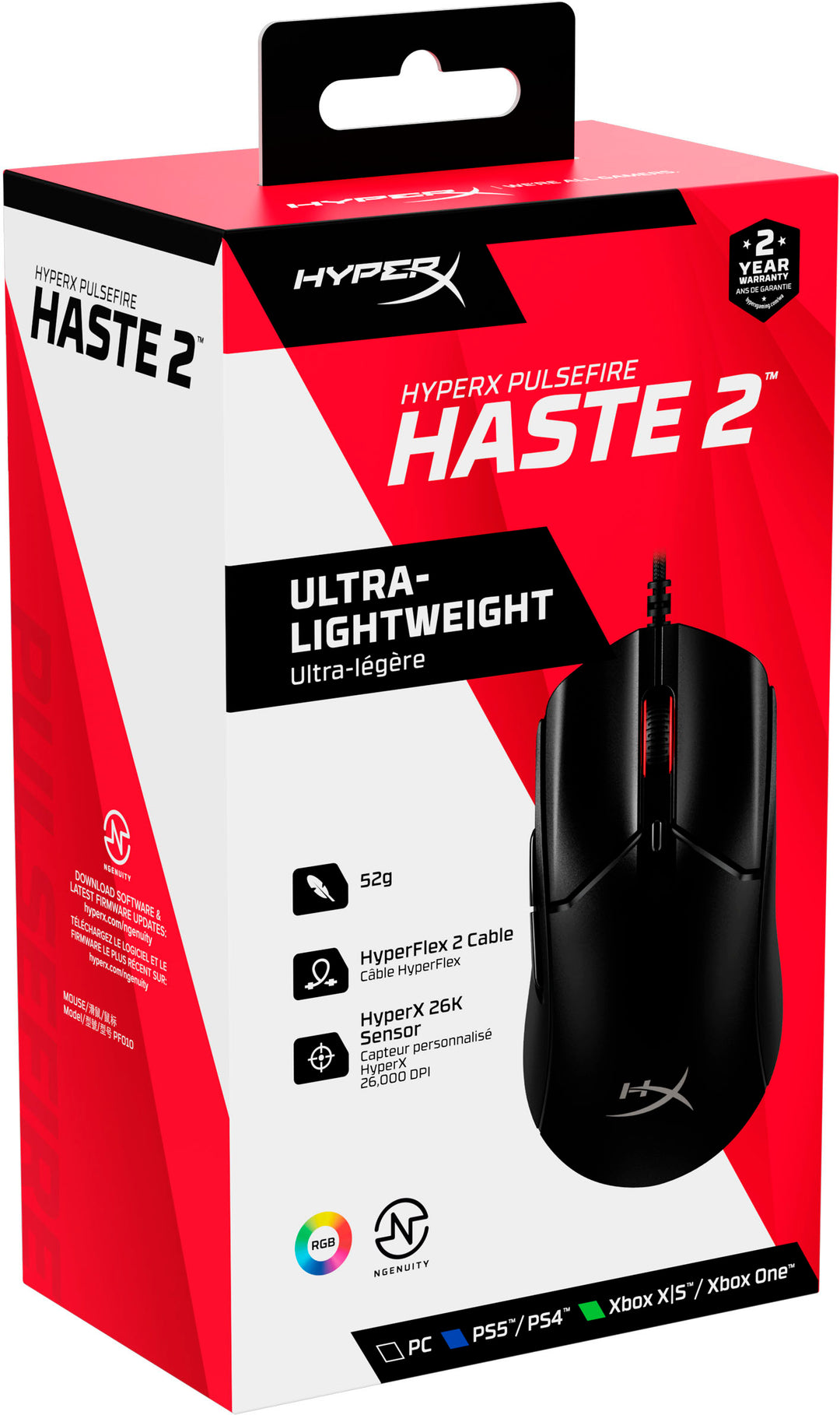HyperX - Pulsefire Haste 2 Lightweight Wired Optical Gaming Mouse with RGB Lighting - Black_4