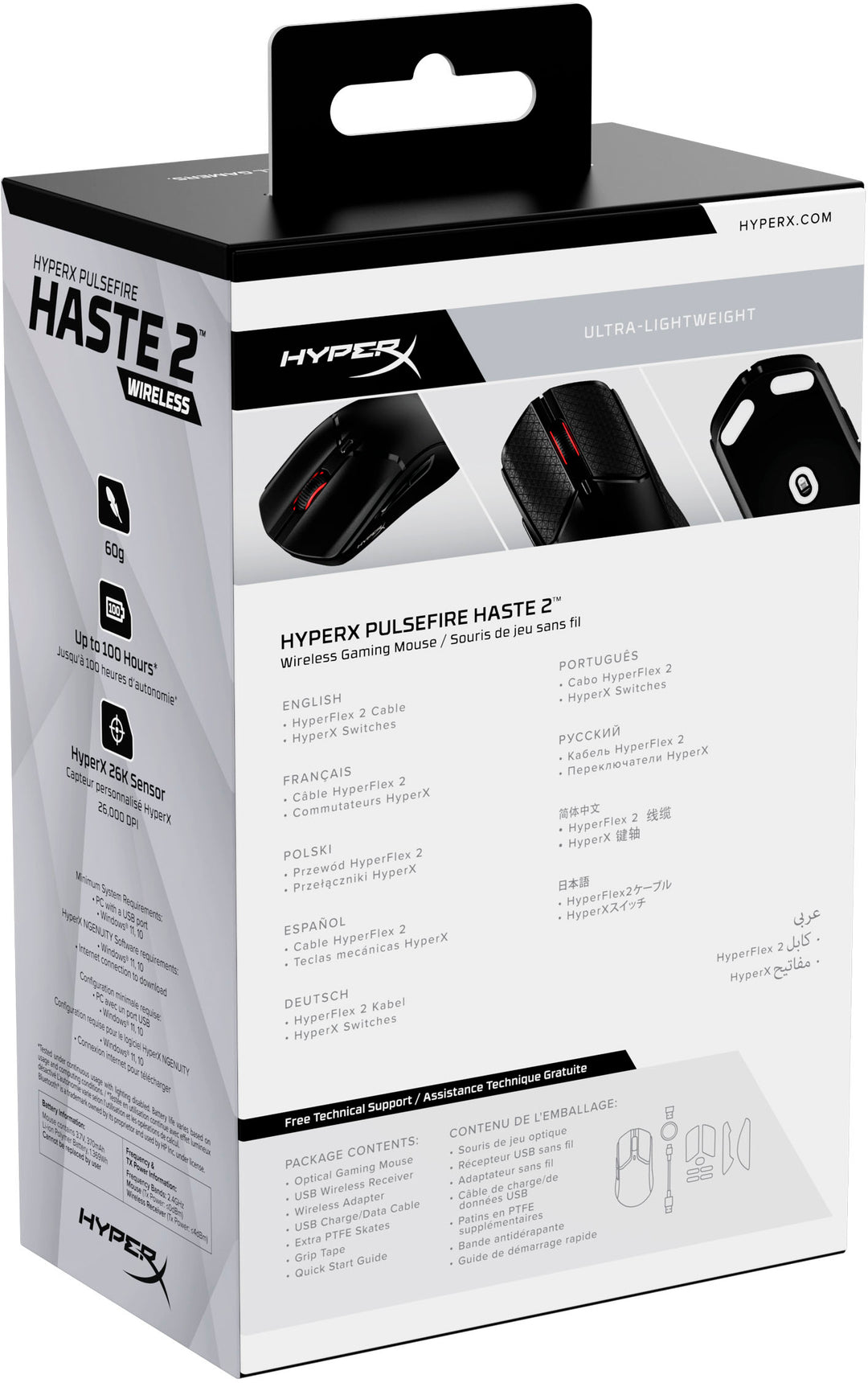 HyperX - Pulsefire Haste 2 Lightweight Wireless Optical Gaming Mouse with RGB Lighting - Black_3