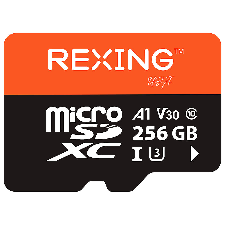 Rexing - 256GB MicroSDXC UHS-3 Full HD Video High Speed Transfer Monitoring SD Card with Adapter_0