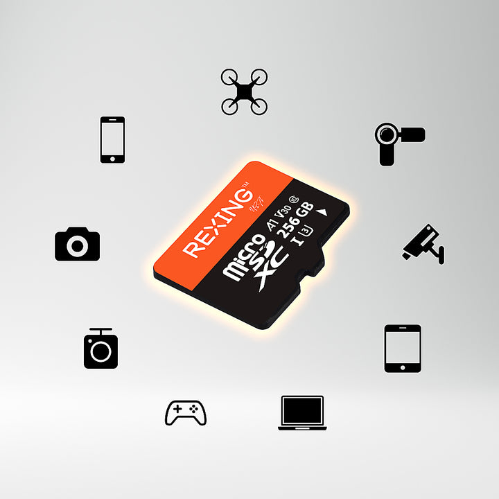 Rexing - 256GB MicroSDXC UHS-3 Full HD Video High Speed Transfer Monitoring SD Card with Adapter_3