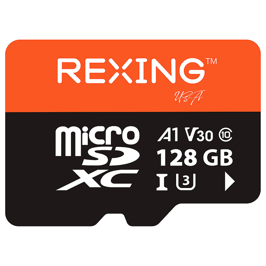 Rexing - 128GB MicroSDXC UHS-3 Full HD Video High Speed Transfer Monitoring SD Card with Adapter_0