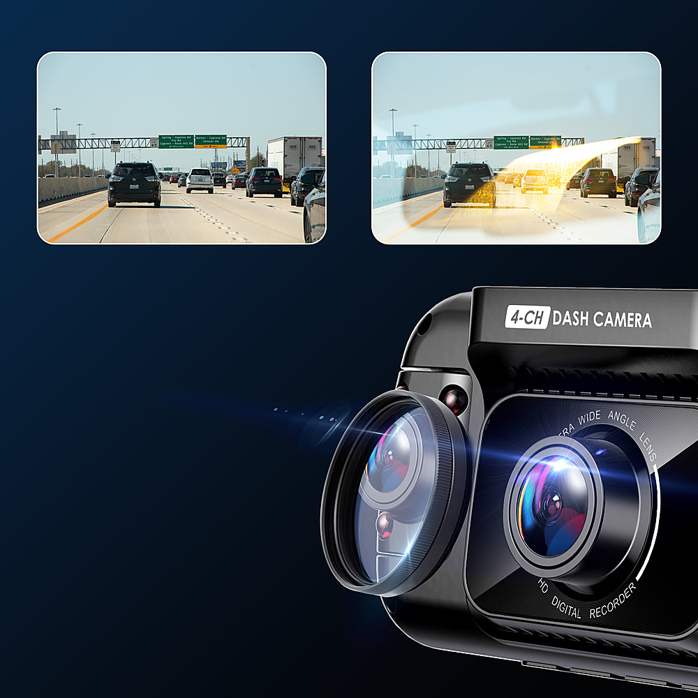 Rexing - R4 4 Channel Dash Cam W/ All Around 1080p Resolution, Wi-Fi, and GPS - Black_4