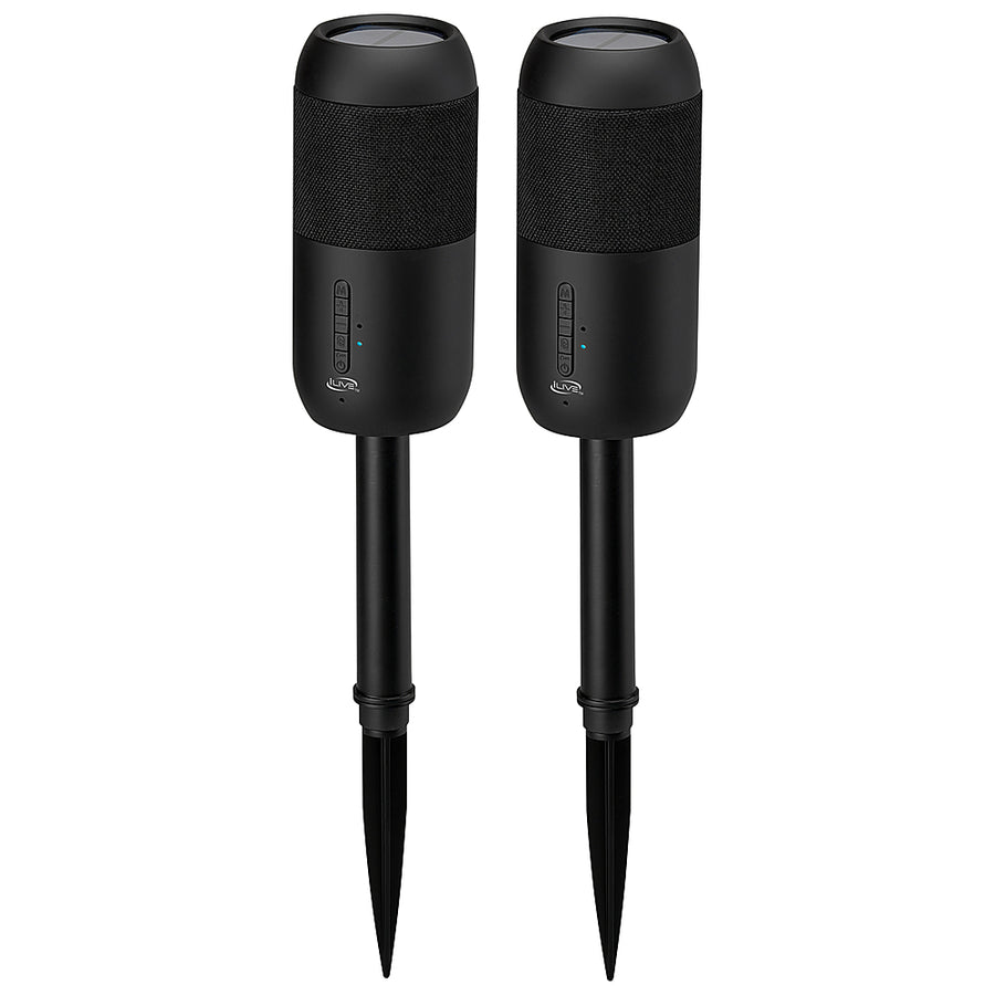 iLive Portable Wireless Waterproof Speakers with Removable Stakes (Pair) - Black_0