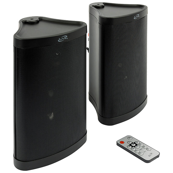 iLive Patio+ Bluetooth Indoor/Outdoor Water-Resistant Speakers (Pair) - Black_2