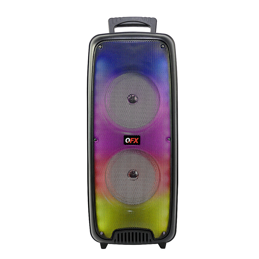 QFX - Rechargeable Bluetooth Portable Speaker with Liquid Motion Party Lights - Black_0