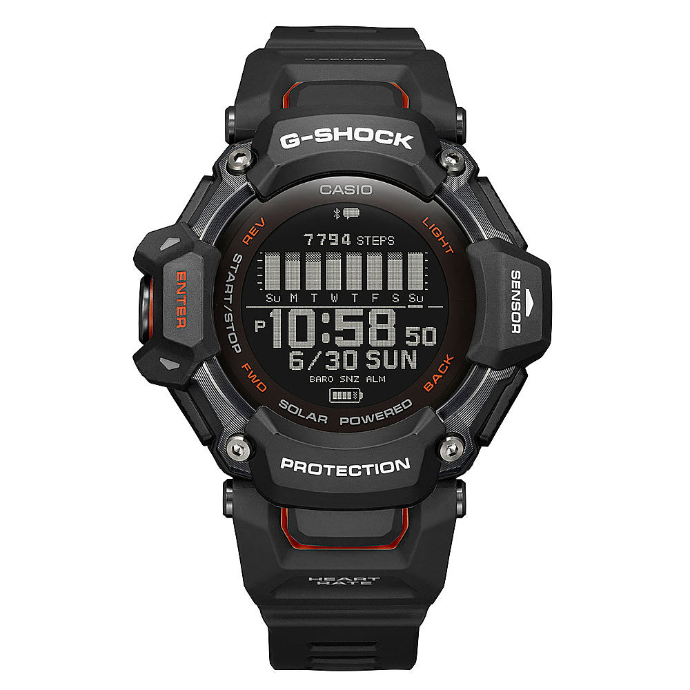 Casio - G-Shock Move 52mm Heart Rate + GPS Solar Assist Resin Strap Smartwatch - Black_0