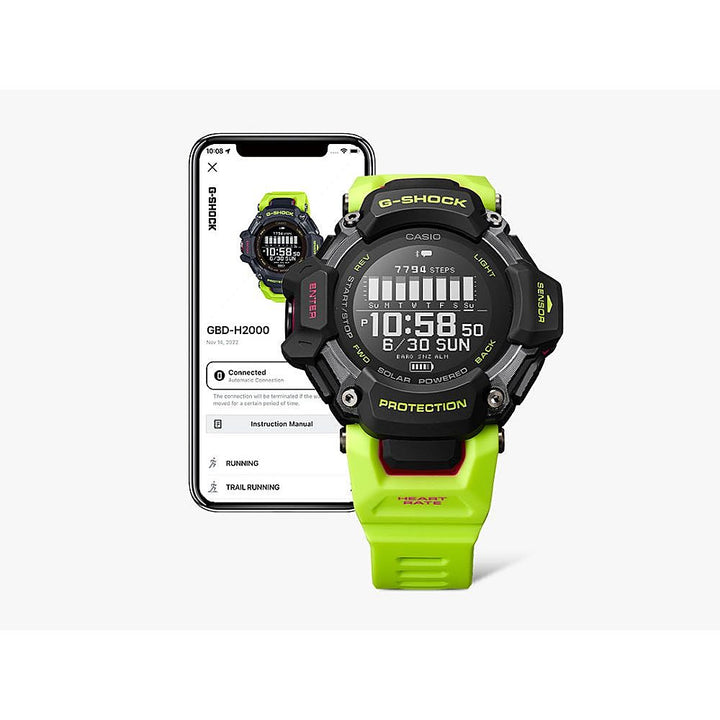 Casio - G-Shock Move 52mm Heart Rate + GPS Solar Assist Resin Strap Smartwatch - Black_8