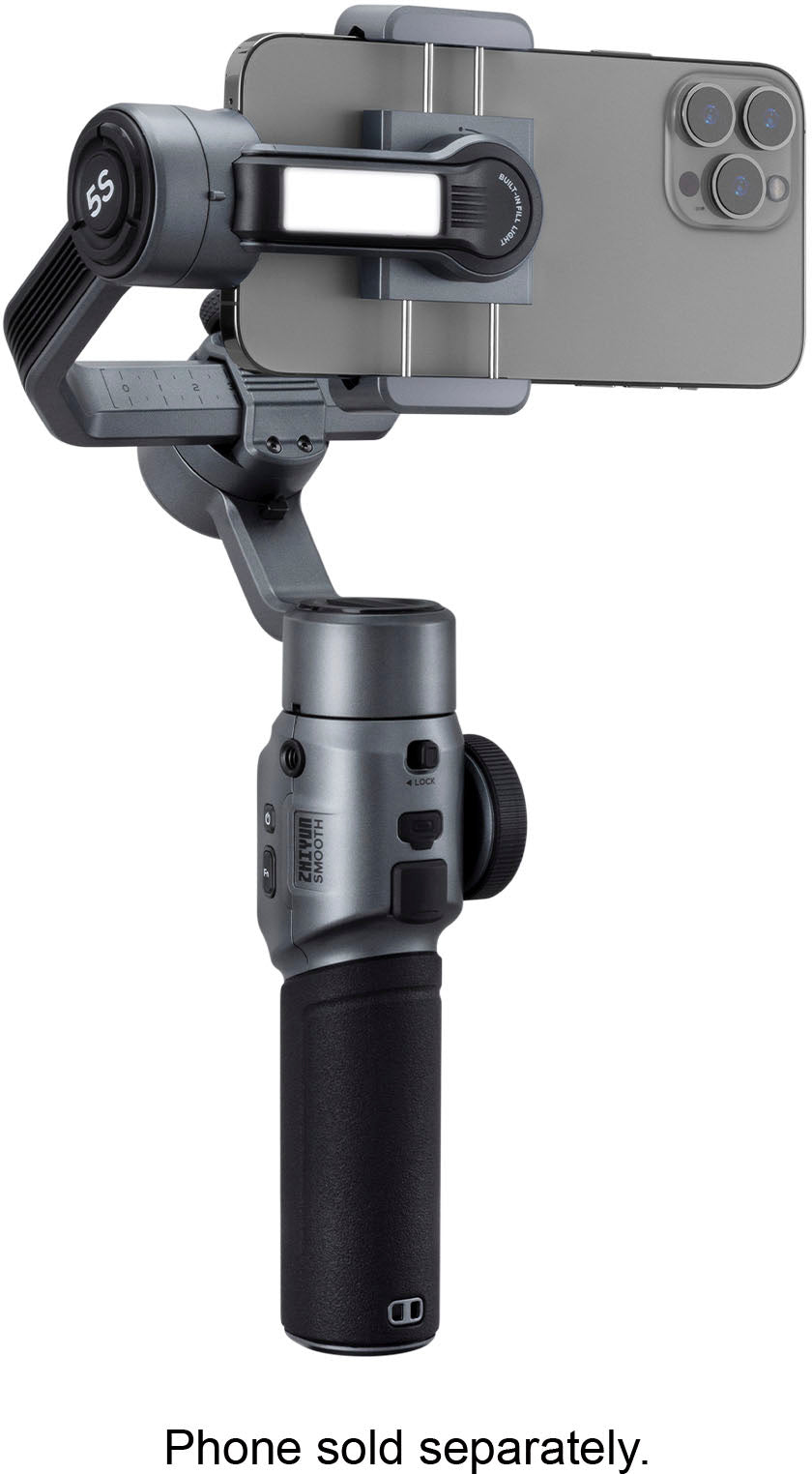 Zhiyun - Smooth 5S 3-Axis Gimbal Stabilizer Standard for Smartphones with detachable tri-pod stand - Gray_0