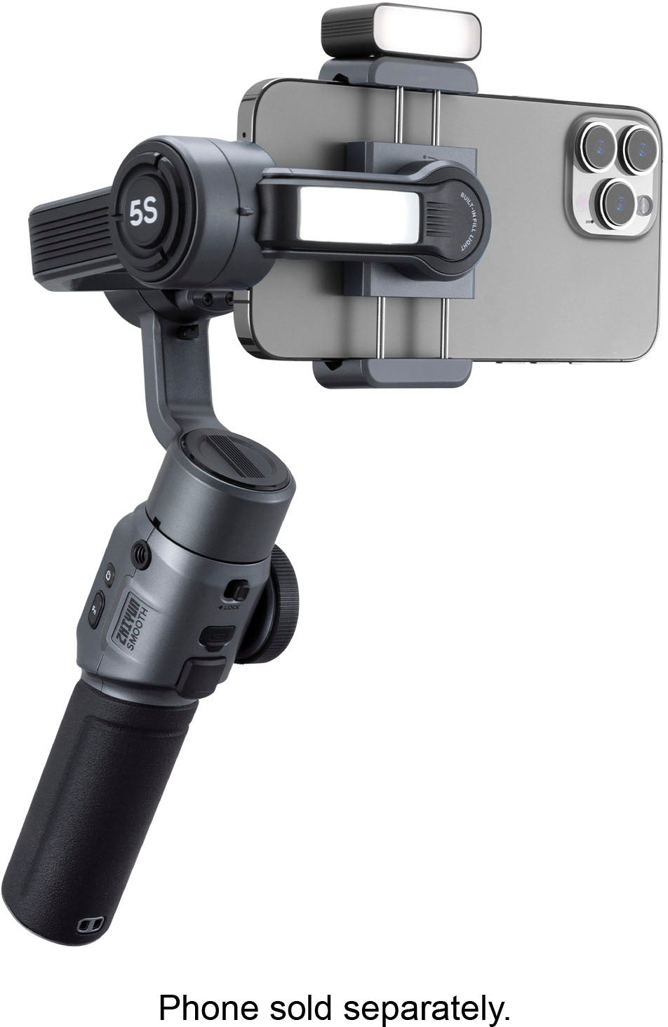Zhiyun - Smooth 5S 3-Axis Gimbal Stabilizer Standard for Smartphones with detachable tri-pod stand - Gray_9