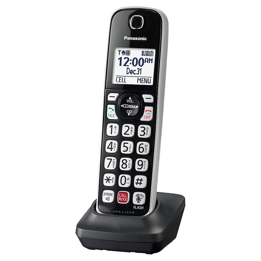 Panasonic - KX-TGDA86S Cordless Expansion Handset for KX-TGD86x Series Cordless Phone Systems - Black with Silver Trim_0