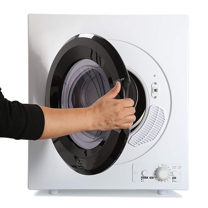 Black+Decker - 2.65 Cu.Ft. Stackable Smart Electric Dryer with Standard Wall Outlet - White_4