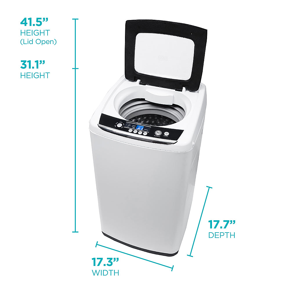 Black+Decker - BLACK+DECKER Small Portable Washer,Portable Washer 0.9 Cu. Ft. with 5 Cycles, Transparent Lid & LED Display - White_6