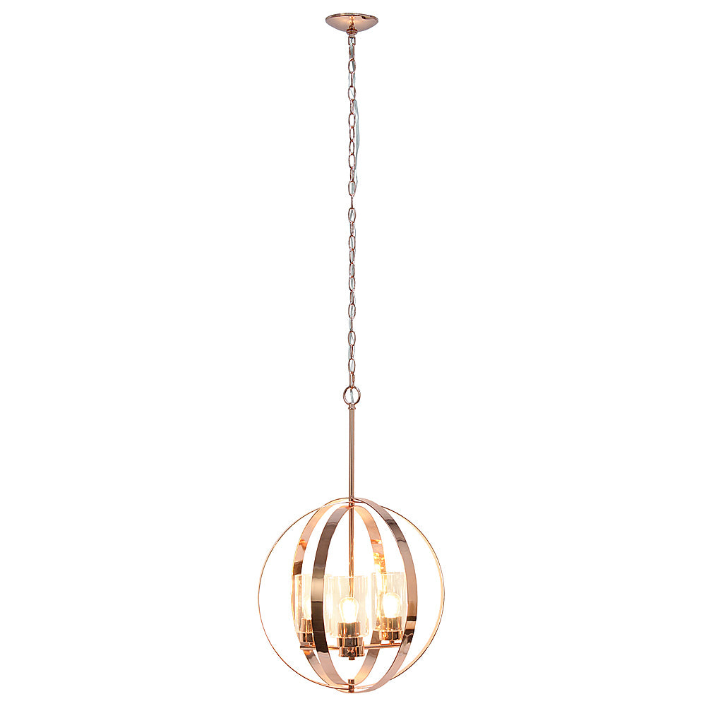 Lalia Home 3 Light Adjustable Globe Ceiling Pendant - Rose gold_1