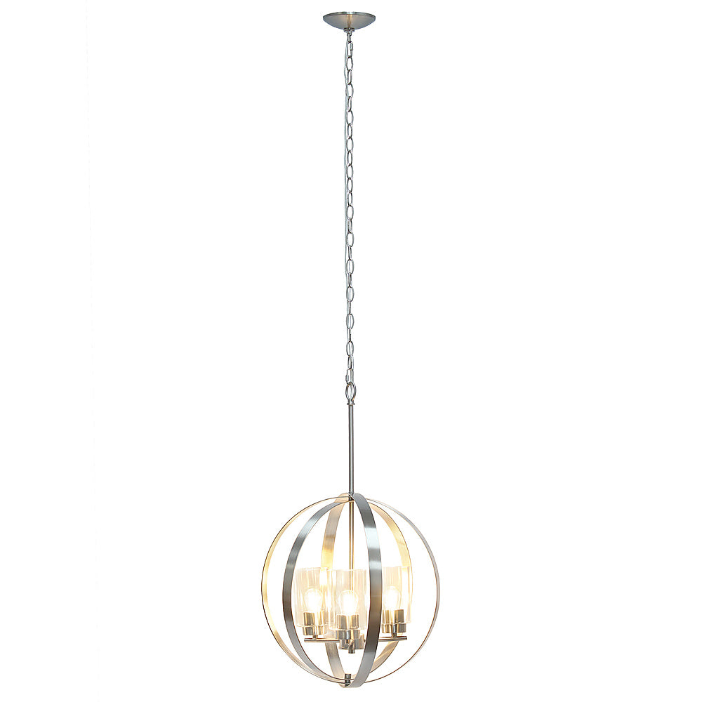 Lalia Home 3 Light Adjustable Globe Ceiling Pendant - Brushed nickel_1