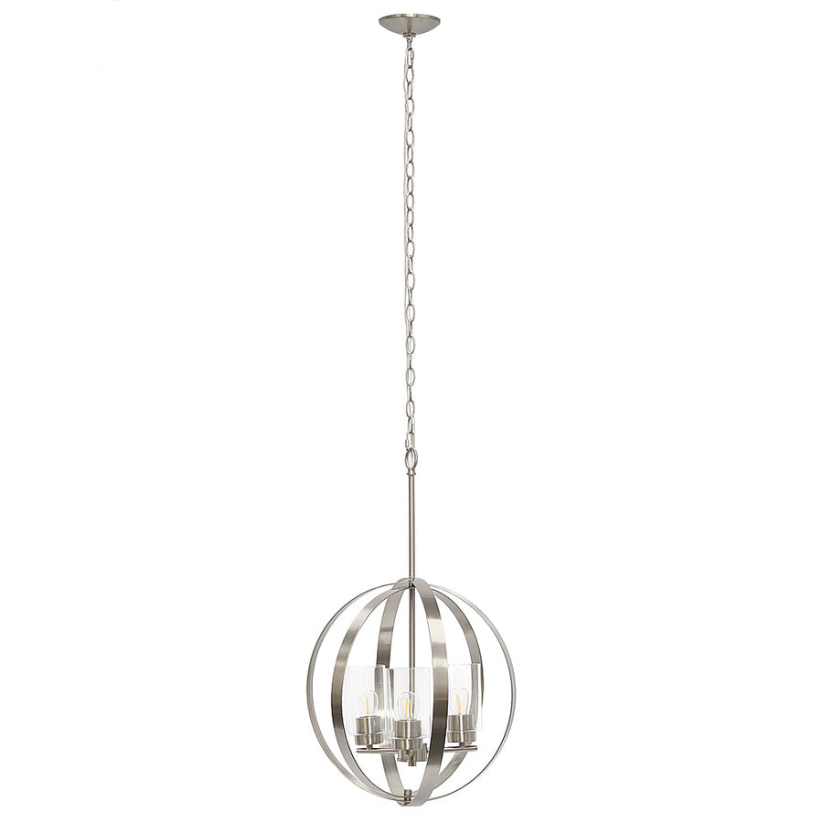Lalia Home 3 Light Adjustable Globe Ceiling Pendant - Brushed nickel_0