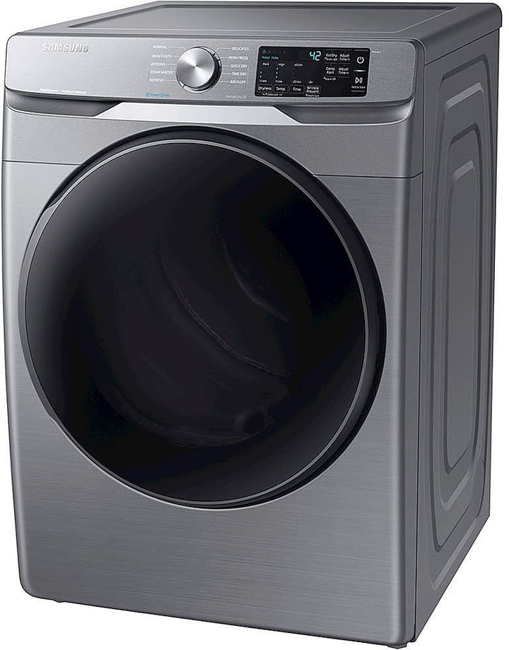 Samsung - Open Box 7.5 Cu. Ft. Stackable Electric Dryer with Steam and Sensor Dry - Platinum_5