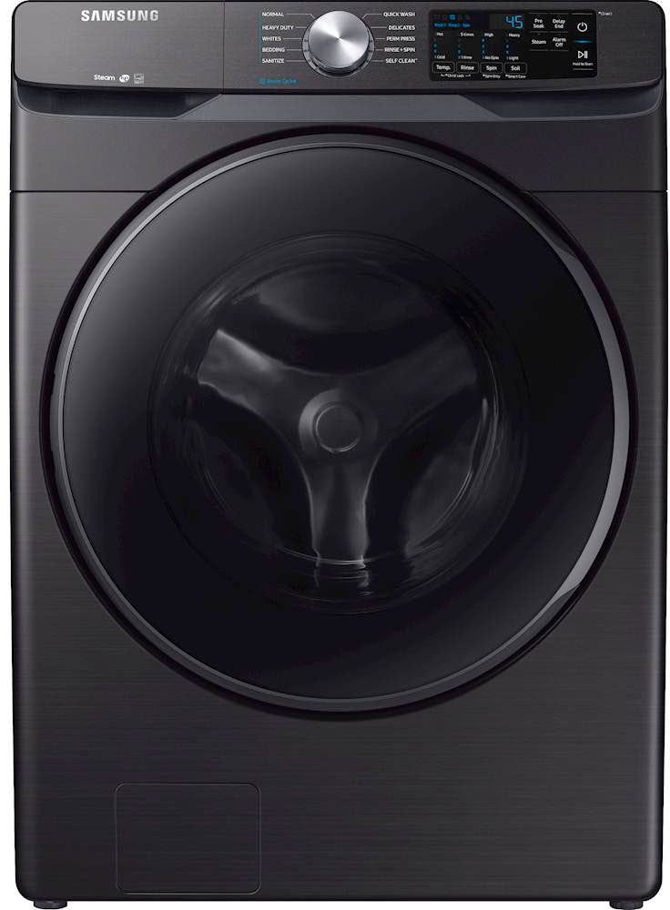 Samsung - 4.5 Cu. Ft. 10-Cycle High-Efficiency Front-Loading Washer with Steam - Black Stainless Steel_0