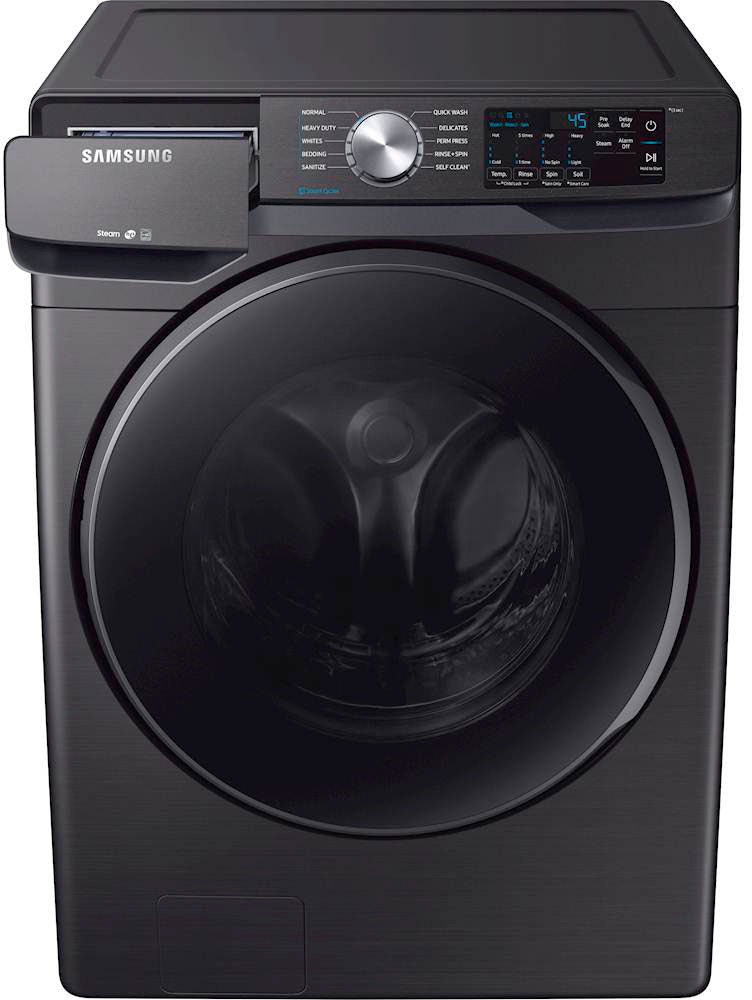 Samsung - 4.5 Cu. Ft. 10-Cycle High-Efficiency Front-Loading Washer with Steam - Black Stainless Steel_4