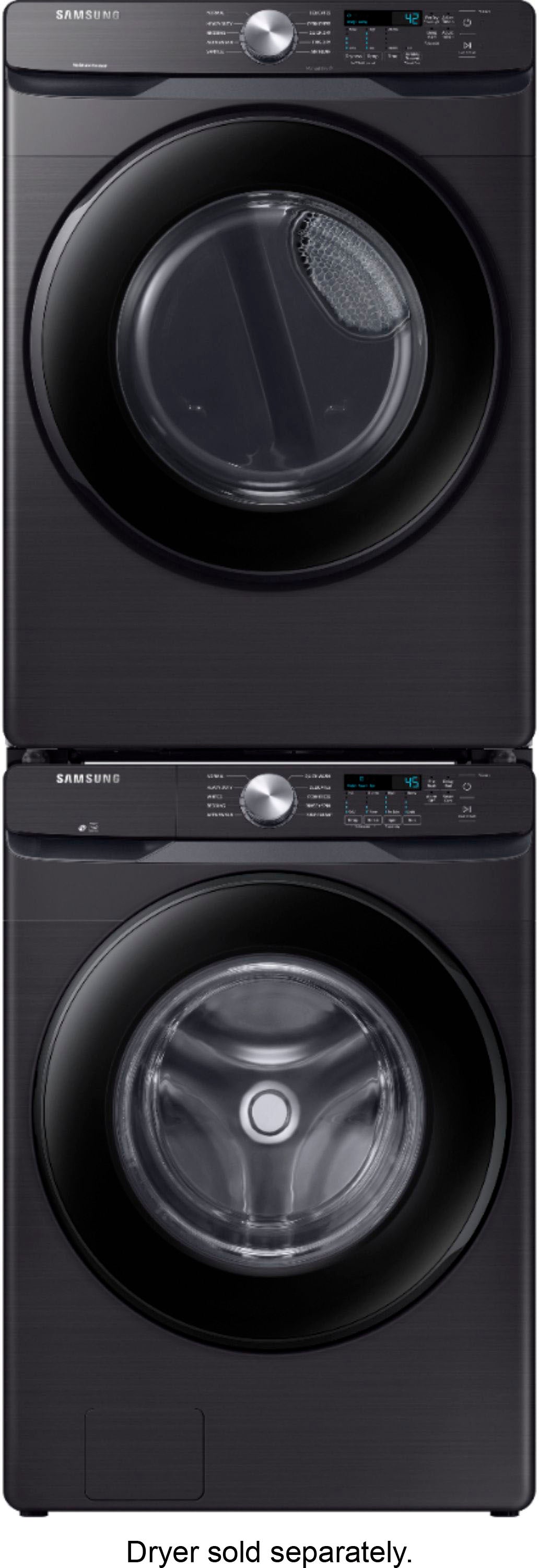 Samsung - 4.5 Cu. Ft. High Efficiency Stackable Front Load Washer with Steam and Vibration Reduction Technology+ - Black Stainless Steel_8