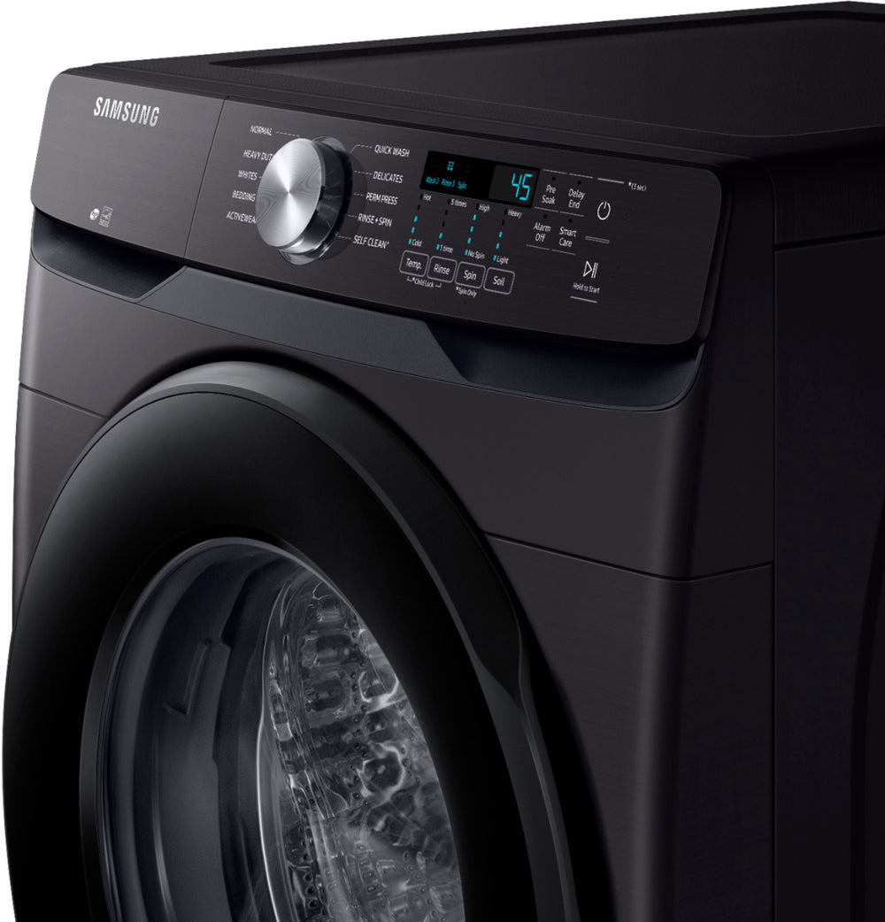 Samsung - 4.5 Cu. Ft. High Efficiency Stackable Front Load Washer with Steam and Vibration Reduction Technology+ - Black Stainless Steel_1