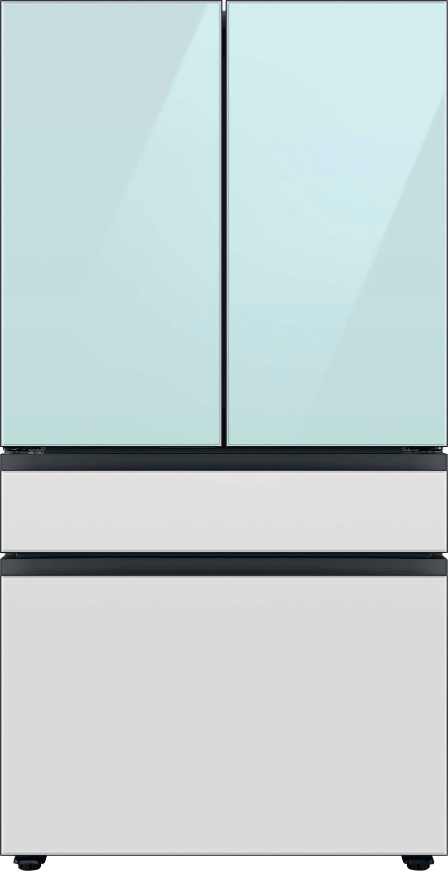 Samsung - Open Box BESPOKE 29 cu. ft 4-Door French Door Refrigerator with Beverage Center - Morning Blue Glass_0