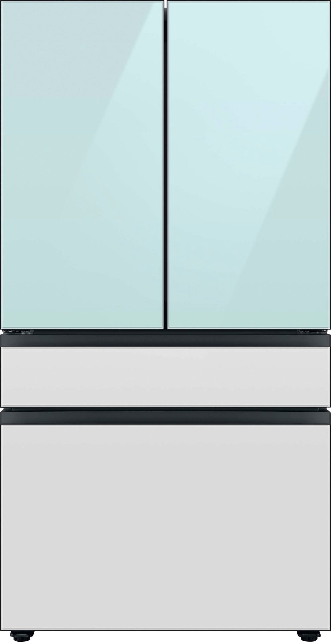 Samsung - Open Box BESPOKE 29 cu. ft 4-Door French Door Refrigerator with Beverage Center - Morning Blue Glass_0