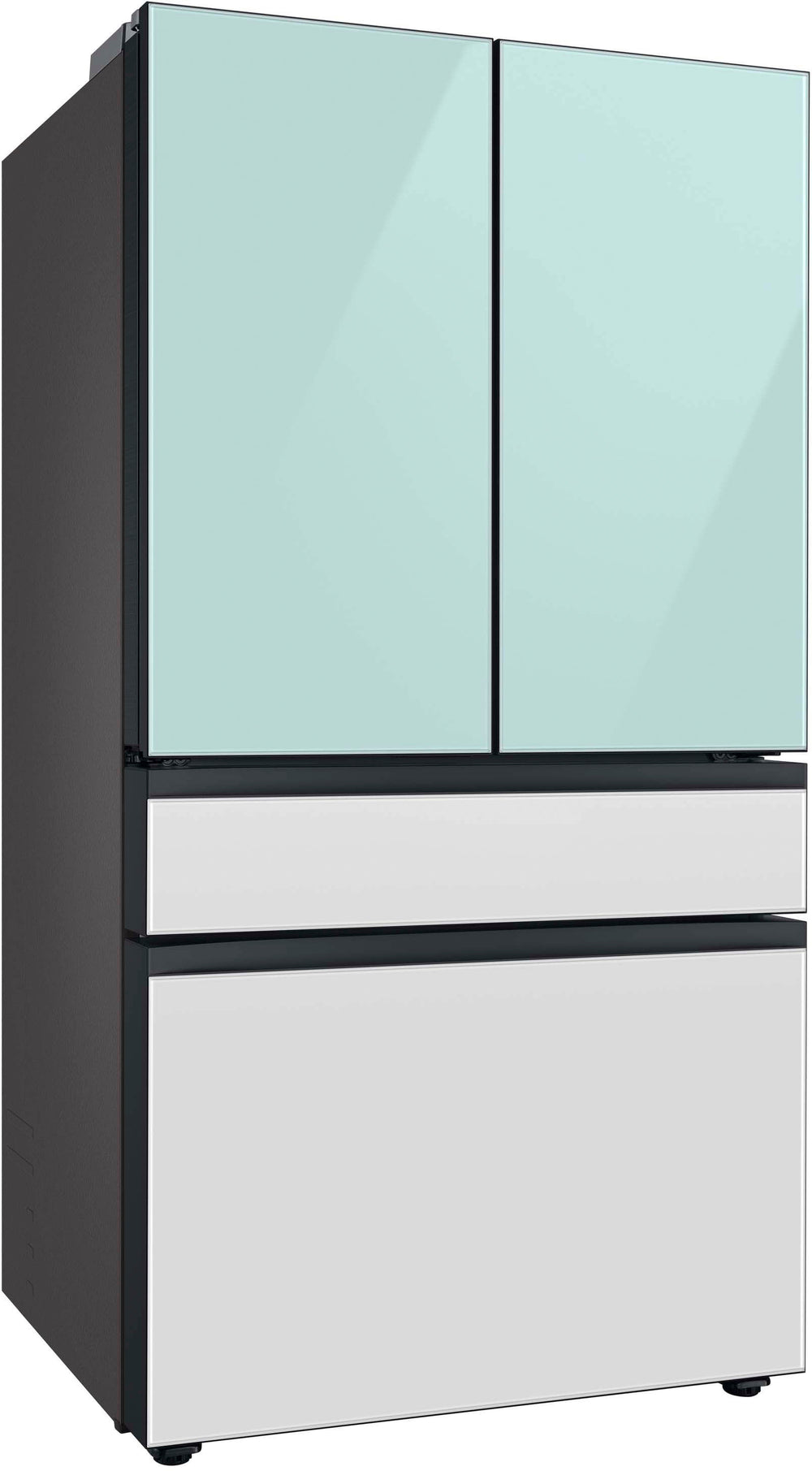 Samsung - Open Box BESPOKE 29 cu. ft 4-Door French Door Refrigerator with Beverage Center - Morning Blue Glass_1