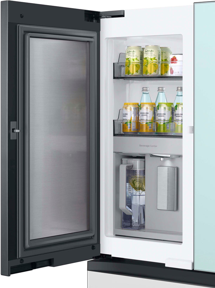 Samsung - Open Box BESPOKE 29 cu. ft 4-Door French Door Refrigerator with Beverage Center - Morning Blue Glass_7