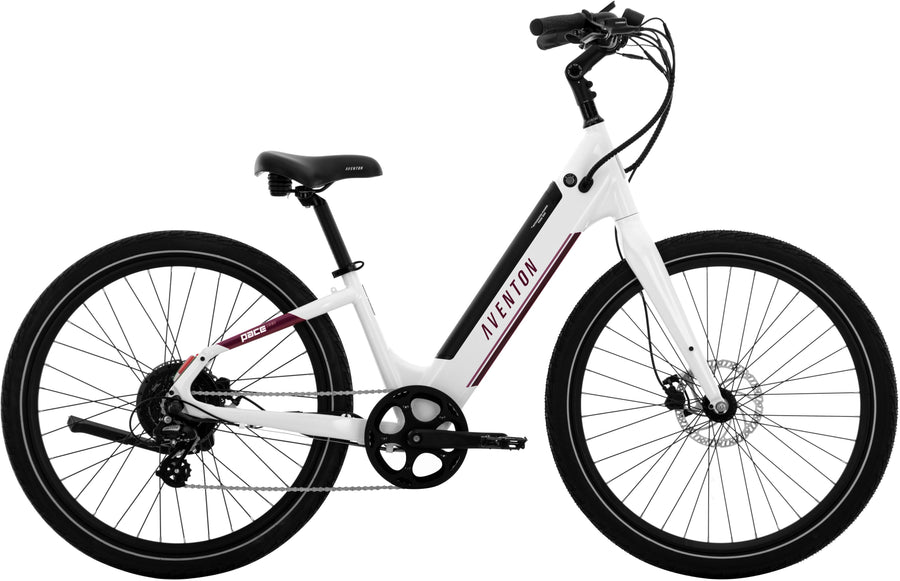 Aventon - Pace 500.3 Step-Through Ebike w/ up to 60 mile Max Operating Range and 28 MPH Max Speed - Large - Ghost White_0