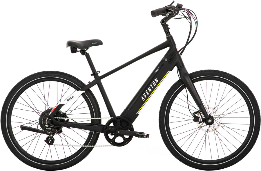 Aventon - Pace 500.3 Step-Over Ebike w/ up to 60 mile Max Operating Range and 28 MPH Max Speed - Regular - Midnight Black_0