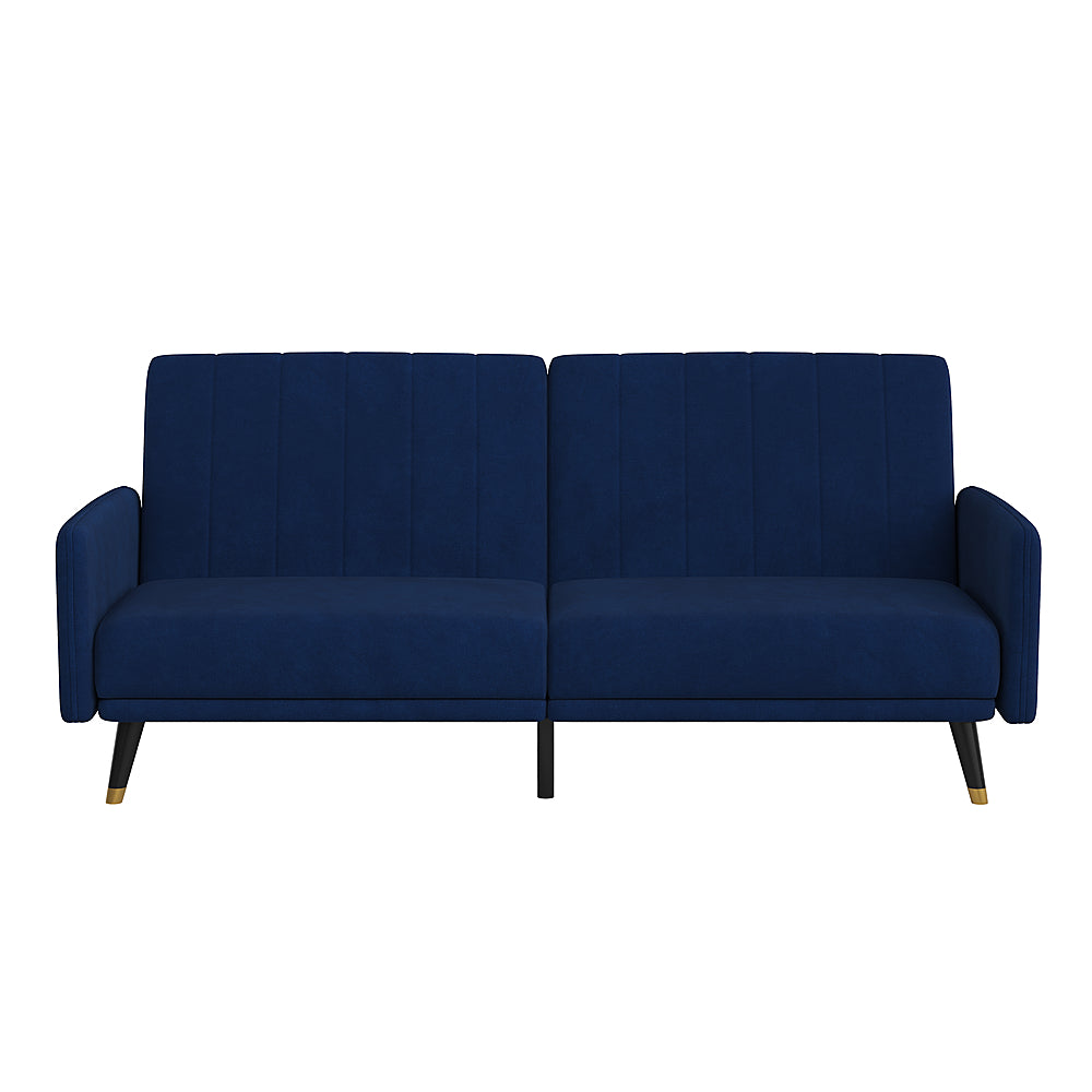 Flash Furniture - Convertible Split Back Futon Sofa Sleeper with Wooden Legs - Navy_8