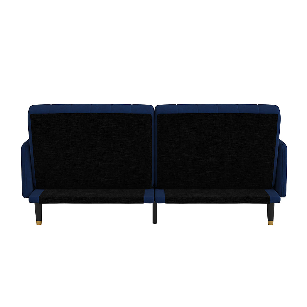 Flash Furniture - Convertible Split Back Futon Sofa Sleeper with Wooden Legs - Navy_5