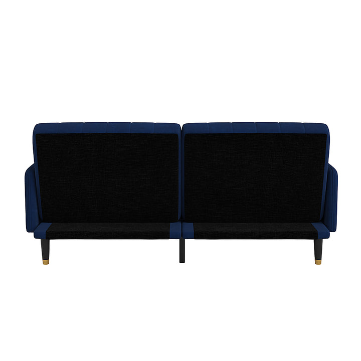 Flash Furniture - Convertible Split Back Futon Sofa Sleeper with Wooden Legs - Navy_5