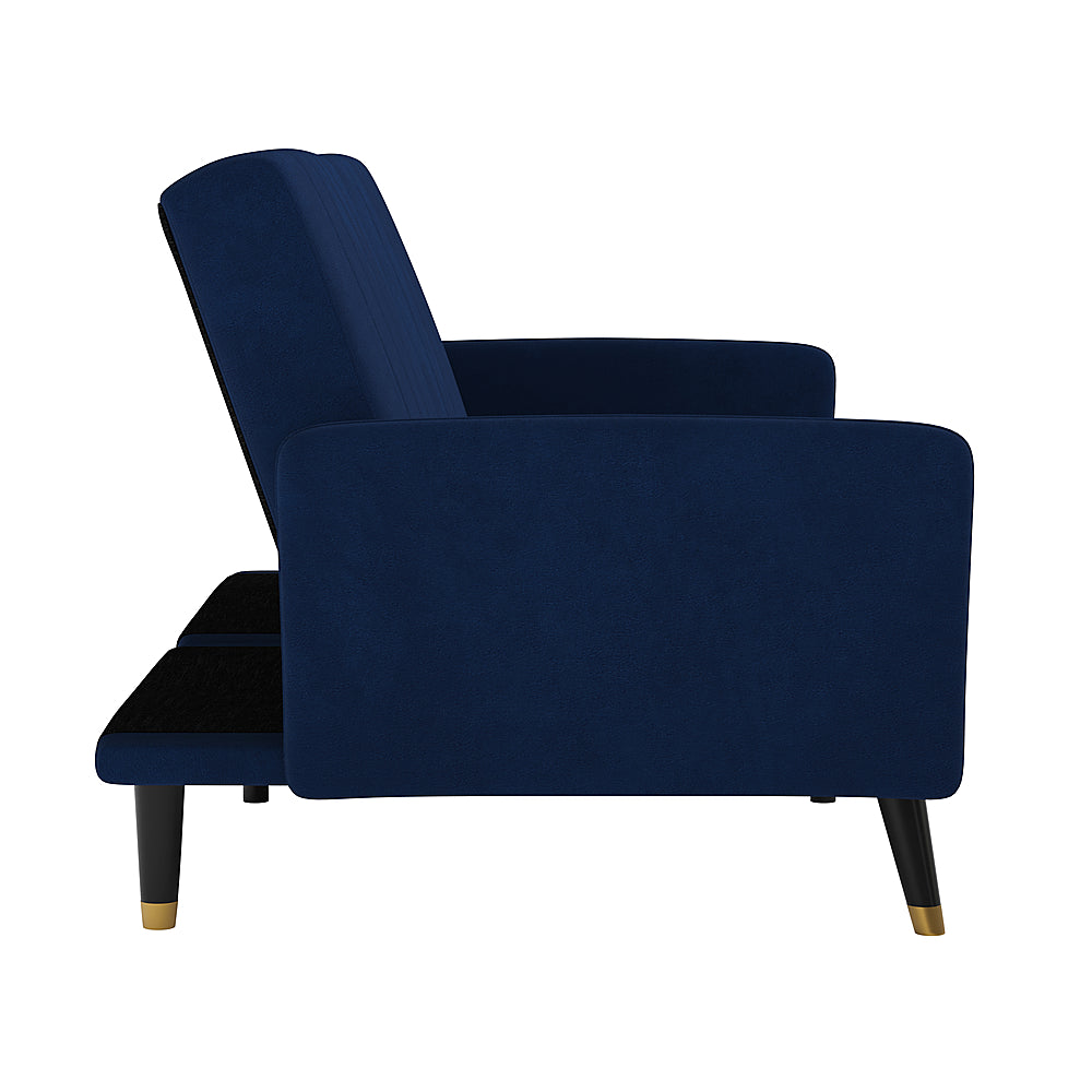 Flash Furniture - Convertible Split Back Futon Sofa Sleeper with Wooden Legs - Navy_3